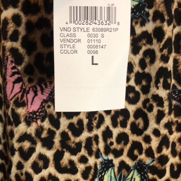 NWT Leopard Print Butterfly Lace Up Chiffon Tank - Picture 6 of 6